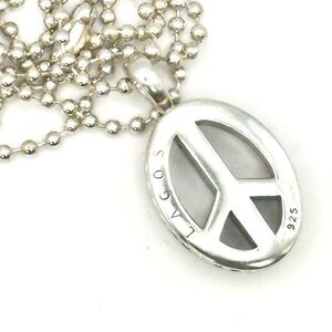 Lagos Sterling Silver Oval Peace Sign Pendant Necklace